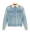 The Row Joret Corduroy-trim Denim Jacket In Blue