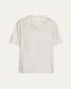 The Row Jorge Striped Silk Camp Shirt In Neutral