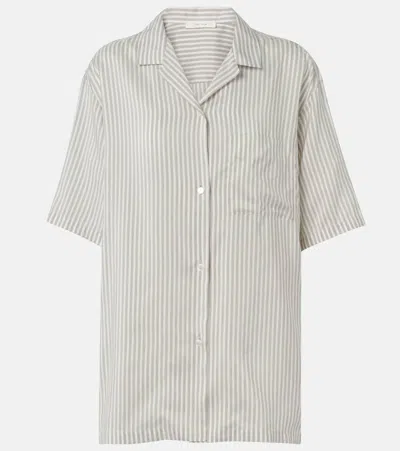 The Row Jorge Striped Silk Shirt