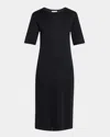 The Row Jorgina Short-sleeve Silk T-shirt Dress In Black