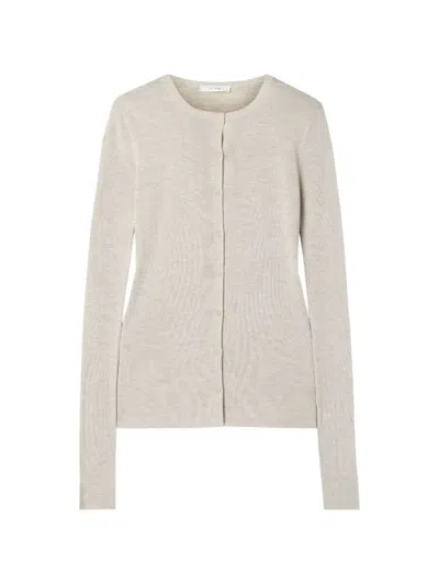 The Row Okino Cotton And Silk Cardigan In White