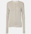 The Row Josette Silk Cardigan In Beige