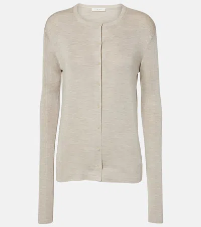 The Row Josette Silk Cardigan In Beige