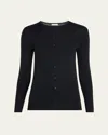 The Row Josette Silk Knit Cardigan In Black