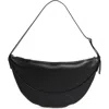The Row Jouve Crescent Leather Shoulder Bag In Black Ans