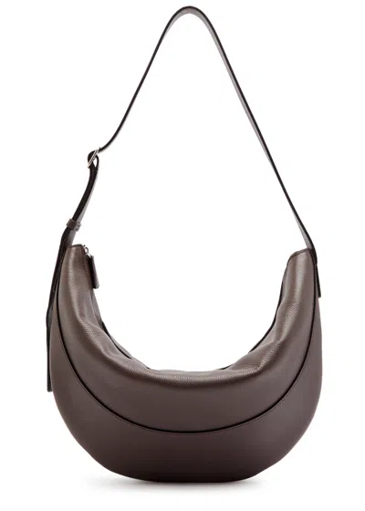 The Row Jouve Grained Leather Shoulder Bag In Brown