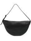 The Row Jouve Crescent Leather Shoulder Bag In Black