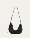 The Row Jouvette Crescent Crossbody Bag In Leather In Black