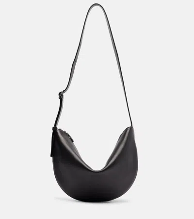 The Row Jouvette Medium Leather Shoulder Bag In Black