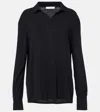 The Row Jovani Silk Polo Shirt In Black