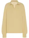 The Row Long-sleeved Polo Shirt In Yellow