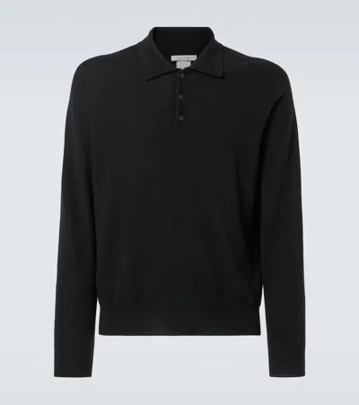 The Row Judi Cashmere Polo Sweater In Black