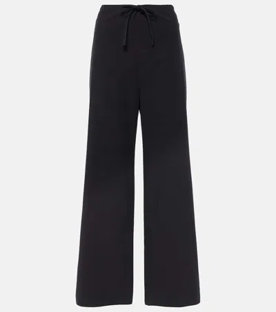The Row Jugi Cotton Wide-leg Trousers In Black