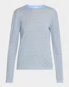 The Row Juhi Striped Cotton And Cashmere Sweater In Blue  White Stripe