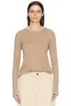 The Row Juhi Striped Cotton And Cashmere Sweater In Beige & Light Beige Stripe