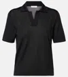 The Row Julianna Silk Polo Shirt In Black