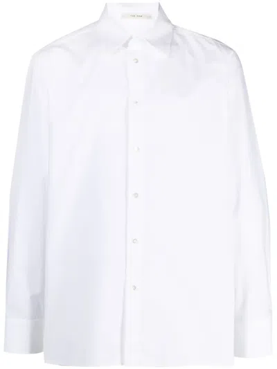 The Row Julio Cotton Poplin Shirt In White