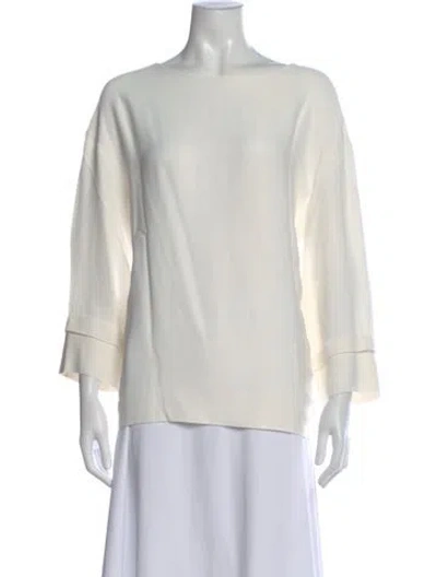 Pre-owned The Row Junia Bateau Neckline Top In White