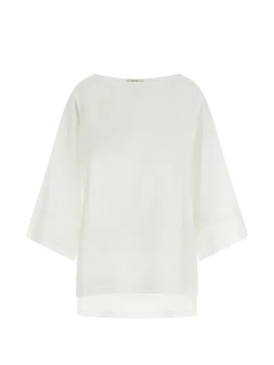 The Row Junia Cotton Blouse In White