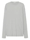 The Row Kabira Long-sleeve Crew-neck T-shirt In Gray