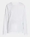 The Row Kabira Textured Cotton Long-sleeve T-shirt In Gray
