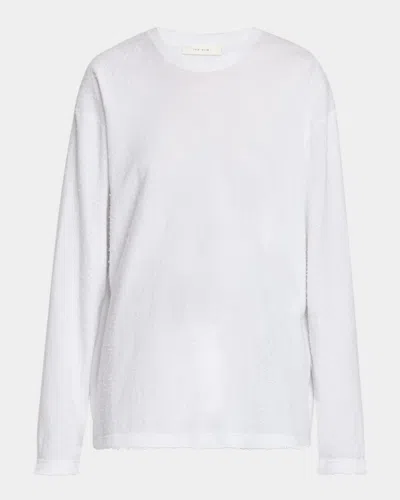 THE ROW KABIRA TEXTURED COTTON LONG-SLEEVE T-SHIRT