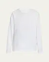 The Row Kabira Textured Cotton Long-sleeve T-shirt In White