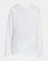 The Row Kabira Textured Cotton Long-sleeve T-shirt In White