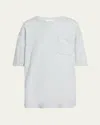 The Row Kaddy Textured Short-sleeve T-shirt In White