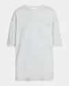 The Row Kaddy Textured Short-sleeve T-shirt In Gray