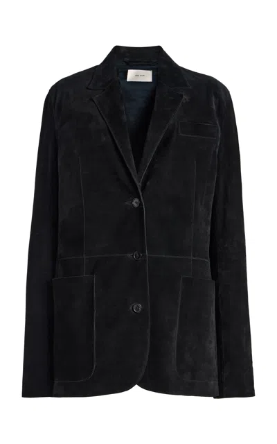 The Row Kadie Suede Jacket In Black