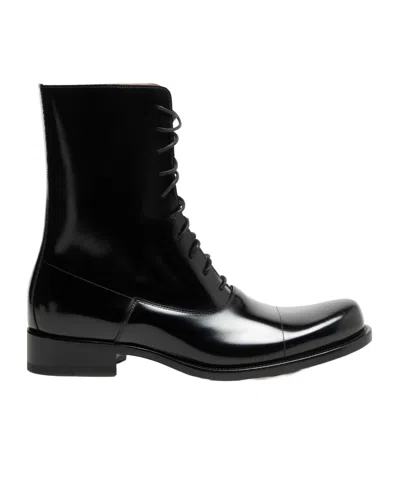 The Row Kai Lace Up Ankle Boots In Black