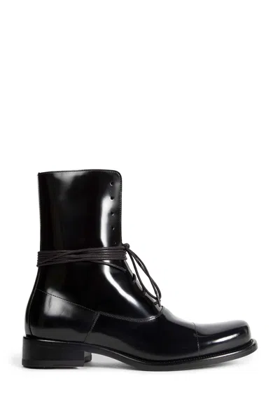 The Row Kai Lace Up Boots In Black