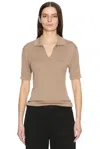 The Row Ribbed Knit Collar Top In Neutral