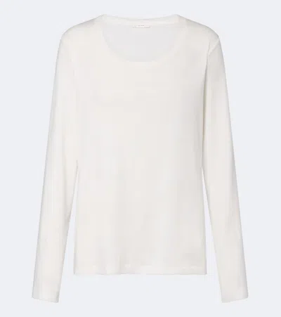 The Row Kalto Cotton Jersey Top In White