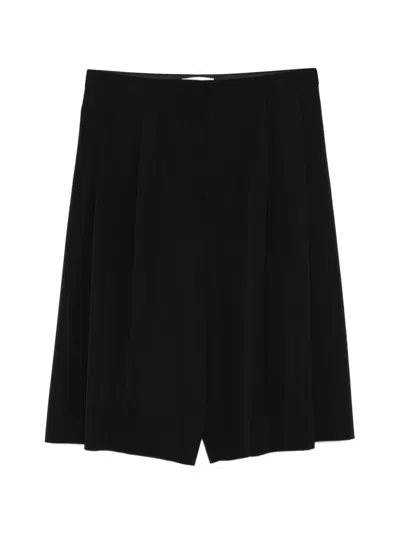 The Row Kalyan Pleated Tailored Shorts In Animal Print