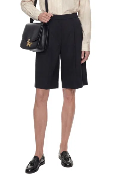 The Row Kalyan Wool Bermudas In Black