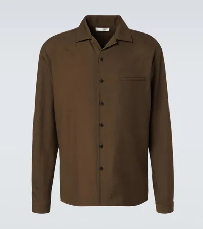 The Row Kanta Shirt With Long Sleeves And Chest Pocket In Green