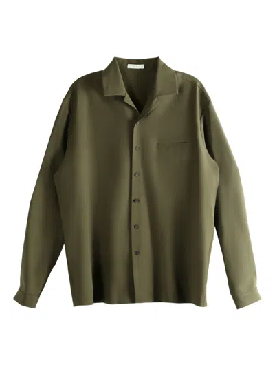 The Row Kanta Wool Shirt In Green