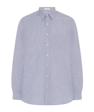 The Row Kardiff Cotton Shirt In Blue
