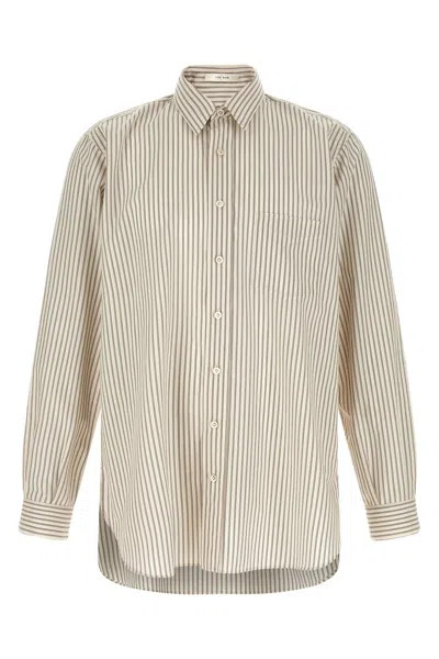The Row Kardiff Striped Cotton Shirt In Neutral