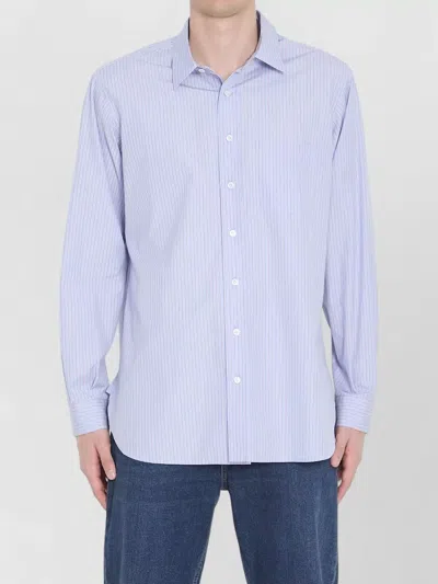 The Row Kardiff Striped Cotton Poplin Shirt In Blue