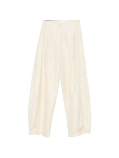 The Row Karoline Pleated Wide-leg Trousers In Neutral