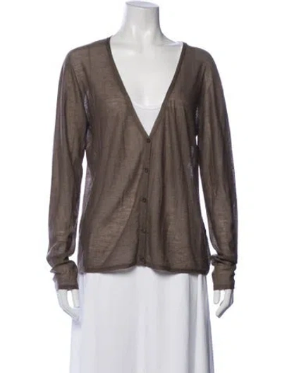 Pre-owned The Row Kasem Cardigan Cashmere Sweater In Brown