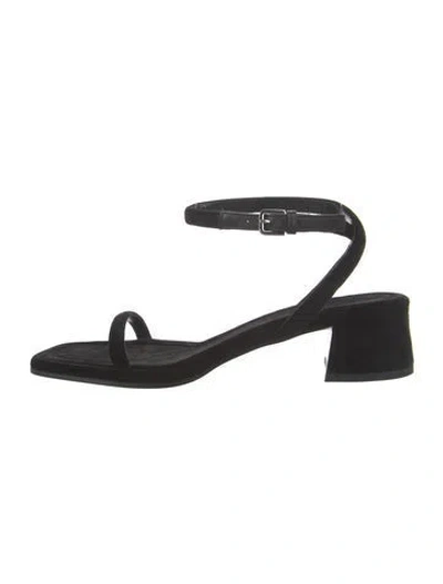 Pre-owned The Row Kate Velvet Espadrilles In Black