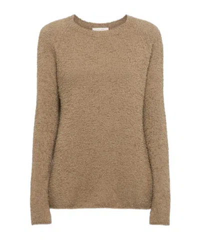 The Row Kathy Cotton Bouclé Sweater In Brown