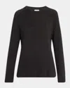 The Row Kathy Raglan-sleeve Boucle Knit Sweater In Black