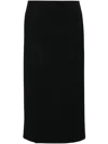 The Row Parma Stretch Virgin Wool Midi Skirt In Blue