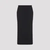 The Row Parma Stretch Virgin Wool Midi Skirt In Nvy Navy