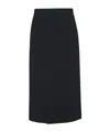 The Row Kavi Wool Crepe Midi Skirt In Black